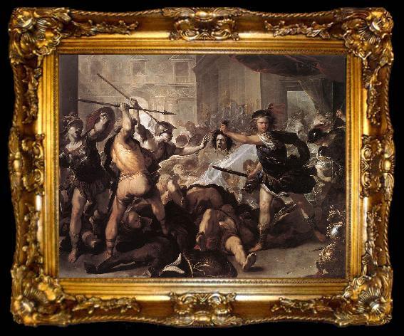 framed  GIORDANO, Luca Perseus Fighting Phineus and his Companions dfhj, ta009-2
